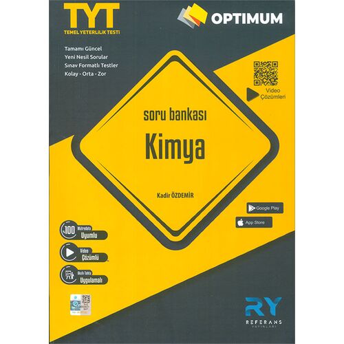 Optimum TYT Kimya Soru Bankası Video Çözümlü Referans Yayınları