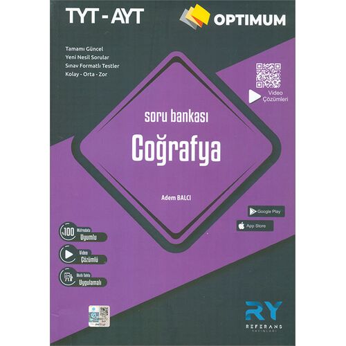 Optimum TYT AYT Coğrafya Soru Bankası Video Çözümlü Referans Yayınları