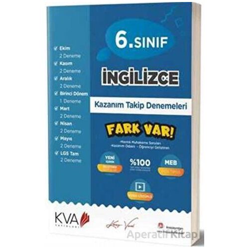 6. Sınıf İngilizce Fark Var Kazanım Takip Denemeleri Koray Varol Akademi