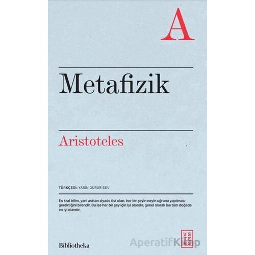 Metafizik - Aristoteles - Ketebe Yayınları
