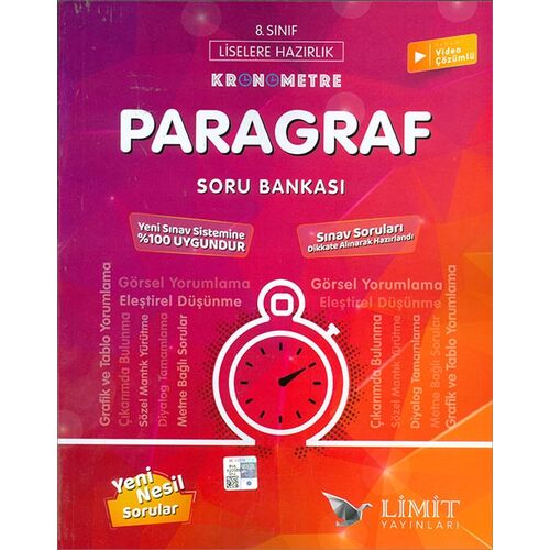 8.Sınıf Kronometre Paragraf Soru Bankası Limit Yayınları