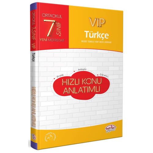 Editör 7.Sınıf VIP Türkçe Hızlı Konu Anlatımlı