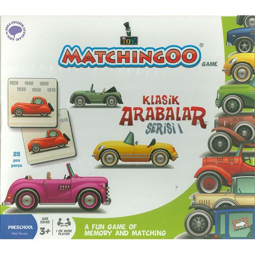 Klasik Arabalar Serisi 1 Eşleştirme Kartları Matchingoo