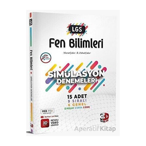 8.Sınıf LGS Fen Bilimleri Simülasyon 15 Deneme 3D Yayınları