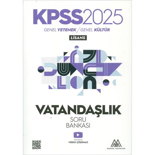 2025 KPSS Vatandaşlık Soru Bankası Marsis Yayınları