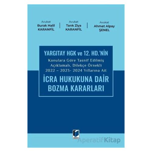 2022 - 2023 - 2024 Yıllarına Ait İcra Hukukuna Dair Bozma Kararları