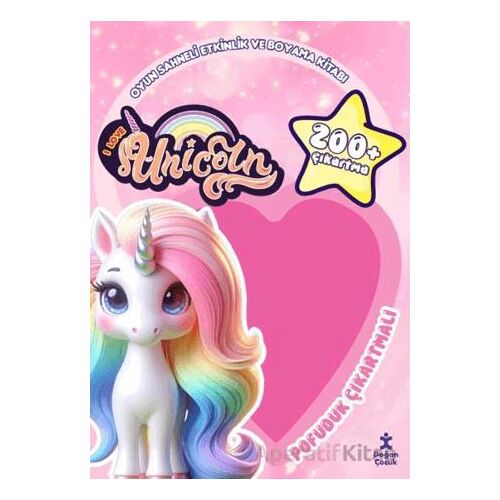 I Love You Unicorn - Pofuduk Çıkartmalı Etkinlik Kitabı - Kolektif - Doğan Çocuk