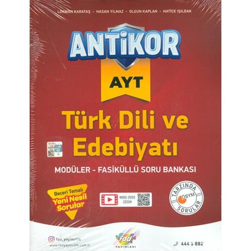 AYT Türk Dili ve Edebiyatı Antikor Soru Bankası Fdd Yayınları