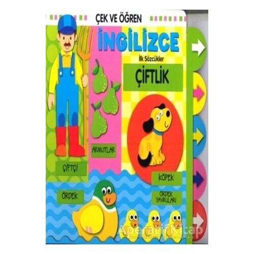 Çek ve Öğren İngilizce İlk Sözcükler - Çiftlik - Kolektif - Çiçek Yayıncılık