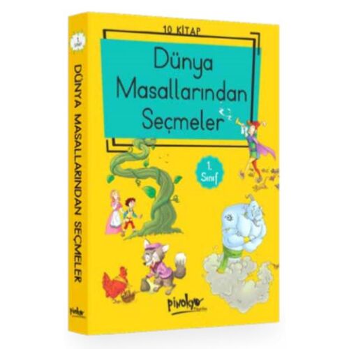 1. Sınıf Dünya Masallarından Seçmeler (Düz Yazı) 10 Kitaplık Set Pinokyo Yayınları