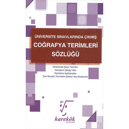 Coğrafya Terimleri Sözlüğü Karekök Yayınları