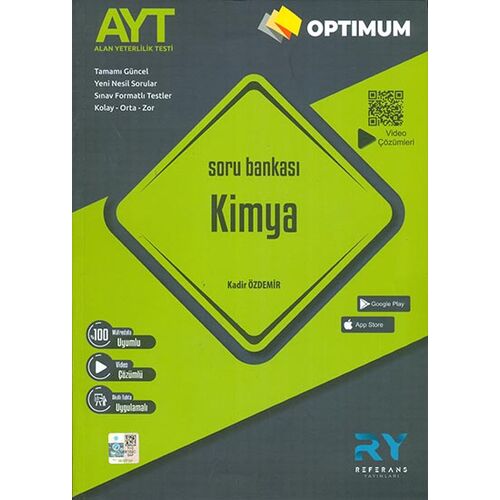 Optimum AYT Kimya Soru Bankası Video Çözümlü Referans Yayınları