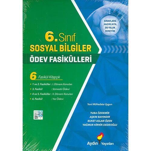 6.Sınıf Sosyal Bilgiler Ödev Fasikülleri Aydın Yayınları