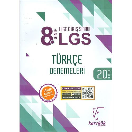 8.Sınıf LGS Türkçe 20 Deneme Karekök Yayınları