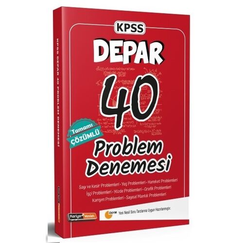 Kariyer Meslek 2021 KPSS DEPAR Problem 40 Deneme Çözümlü