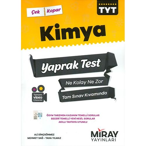 TYT Kimya Yaprak Test Miray Yayınları