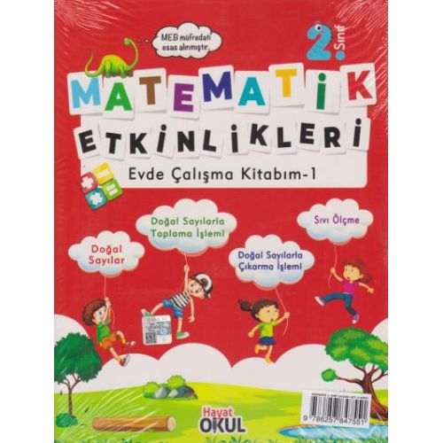 Hayat Okul 2. Sınıf Matematik Etkinlikleri Evde Çalışma Kitabı 4 Kitap Set