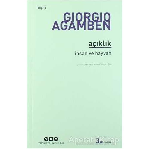 Açıklık - Giorgio Agamben - Yapı Kredi Yayınları