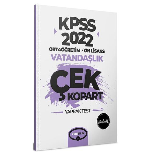Yediiklim 2022 KPSS Ortaöğretim Ön Lisans Genel Kültür Vatandaşlık Çek Kopart Yaprak Test