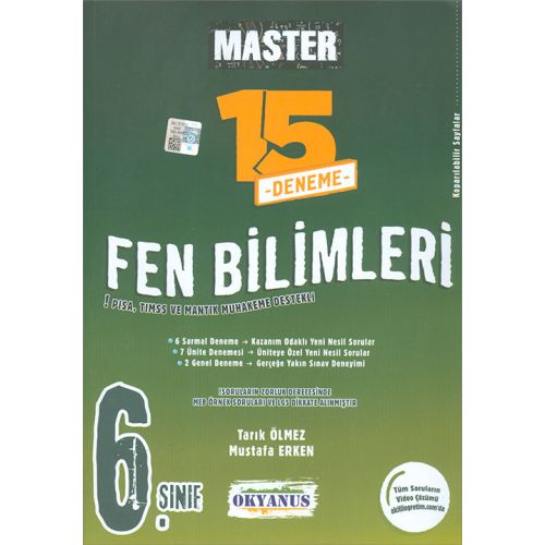 6. Sınıf Master 15 Fen Bilimleri Denemesi Okyanus Yayınları