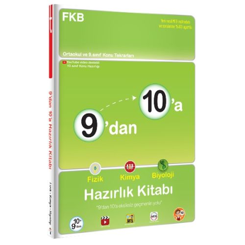 9’dan 10’a Fizik Kimya Biyoloji Hazırlık Kitabı Tonguç Akademi