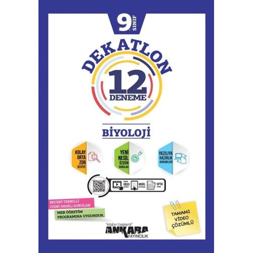 9. Sınıf Biyoloji Dekatlon 12 Deneme Ankara Yayıncılık