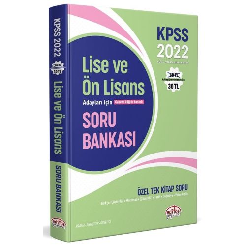 Editör 2022 KPSS Lise Ön Lisans Genel Yetenek Genel Kültür Soru Bankası Özel Tek Kitap