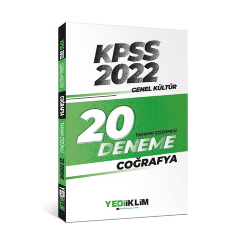 Yediiklim 2022 KPSS Genel Kültür Coğrafya Tamamı Çözümlü 20 Deneme Sınavı