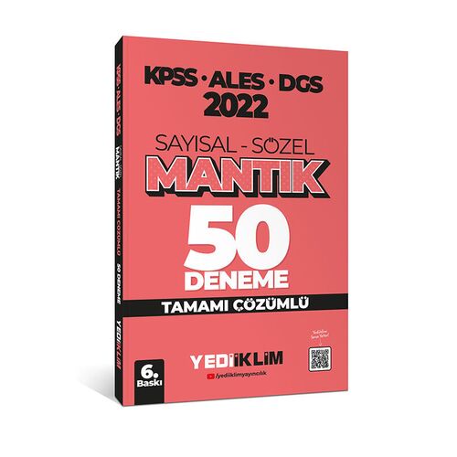 Yediiklim 2022 KPSS-ALES-DGS Sayısal Sözel Mantık Tamamı Çözümlü 50 Deneme