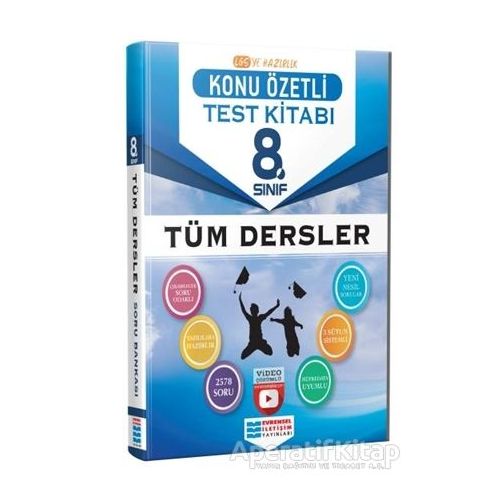 8. Sınıf Tüm Dersler Konu Özetli Video Çözümlü Test Kitabı - Kolektif - Evrensel İletişim Yayınları