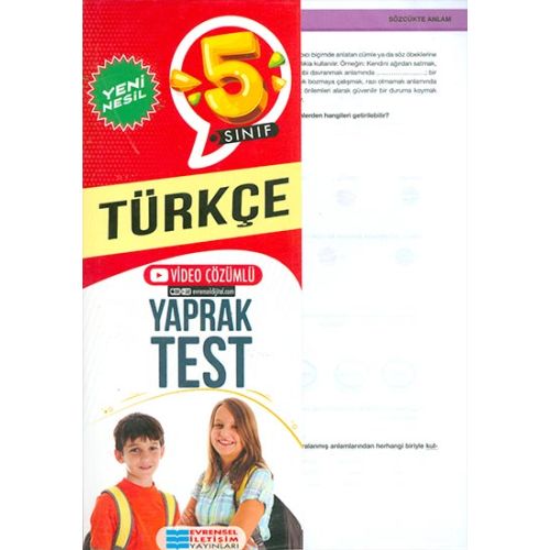 5. Sınıf Türkçe Yaprak Test - Kolektif - Evrensel İletişim Yayınları