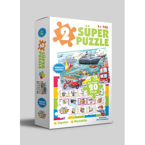 2 Süper Puzzle / Taşıtlar - Meslekler 2+ Yaş - 0-6 Yaş Yayınları