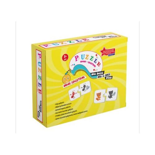 Puzzle Gölge Eşleştirme Okul Öncesi Akıl ve Zeka Oyunu 3 Yaş Beceri Dünyası