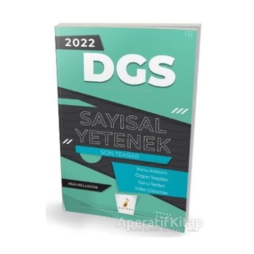 2022 DGS Sayısal Yetenek Son Tekrar Konu Anlatımı - Nuh Hellagün - Pelikan Tıp Teknik Yayıncılık