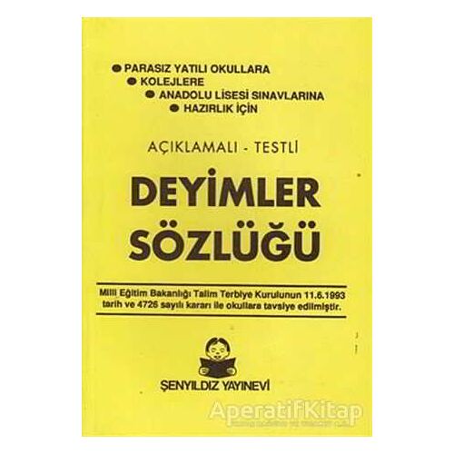 Deyimler Sözlüğü (Orta Boy) - Müfit Aksakal - Şenyıldız Yayınevi