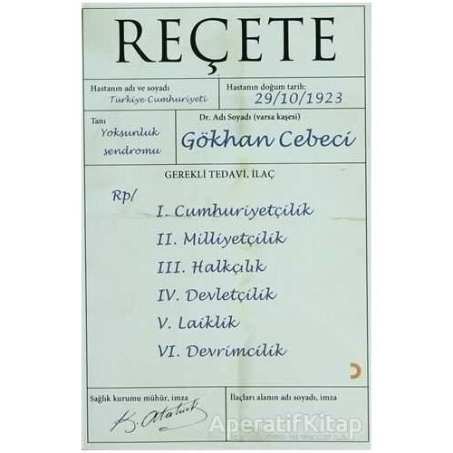 Reçete - Gökhan Cebeci - Cinius Yayınları