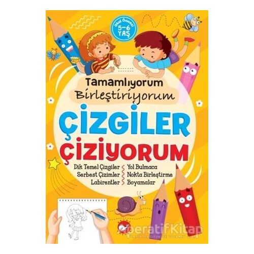 Tamamlıyorum Birleştiriyorum - Çizgiler Çiziyorum - Tuba Öztürk - Beyaz Balina Yayınları