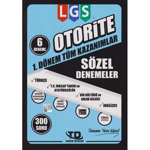 Tandem LGS Otorite 1.Dönem Sözel Denemeler