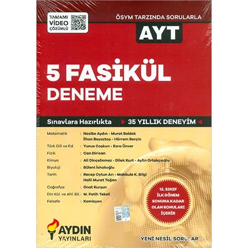 AYT 5 Fasikül Deneme (Kampanyalı) Aydın Yayınları