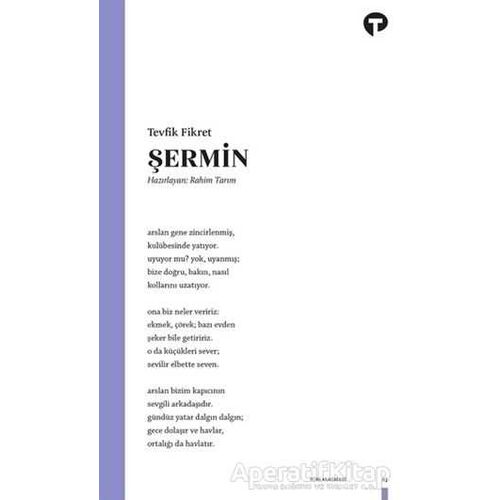 Şermin - Tevfik Fikret - Turkuvaz Kitap