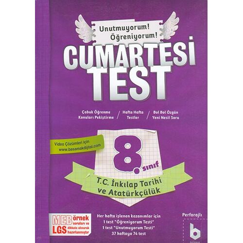 8. Sınıf Cumartesi Test T.C İnkılap Tarihi ve Atatürkçülük - Kolektif - Basamak Yayınları